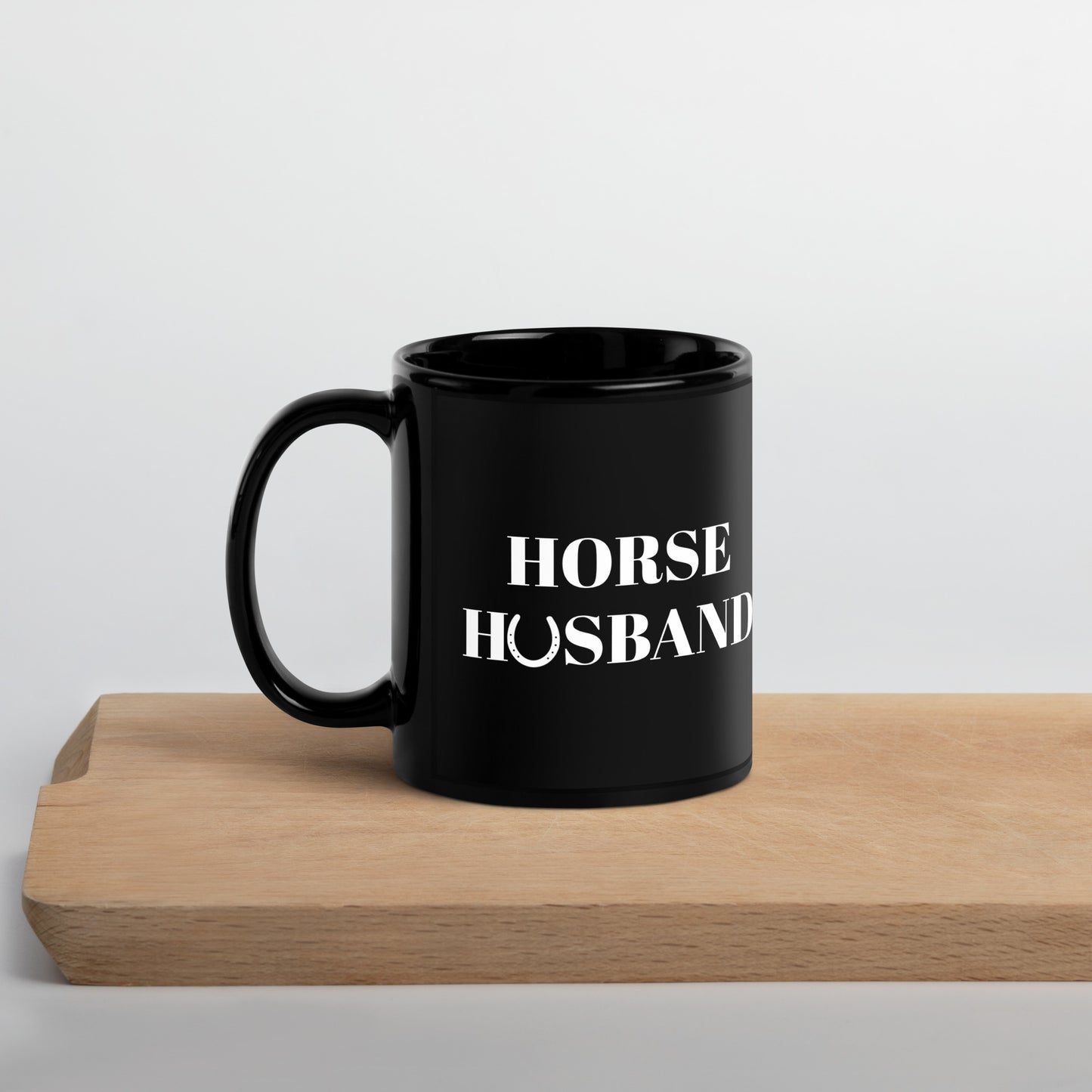 Horse Husband Black Glossy Mug