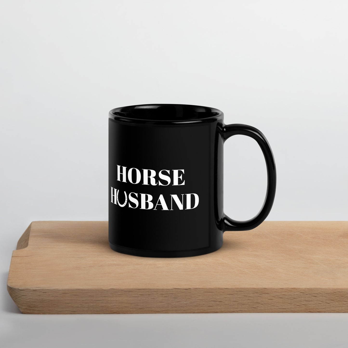 Horse Husband Black Glossy Mug