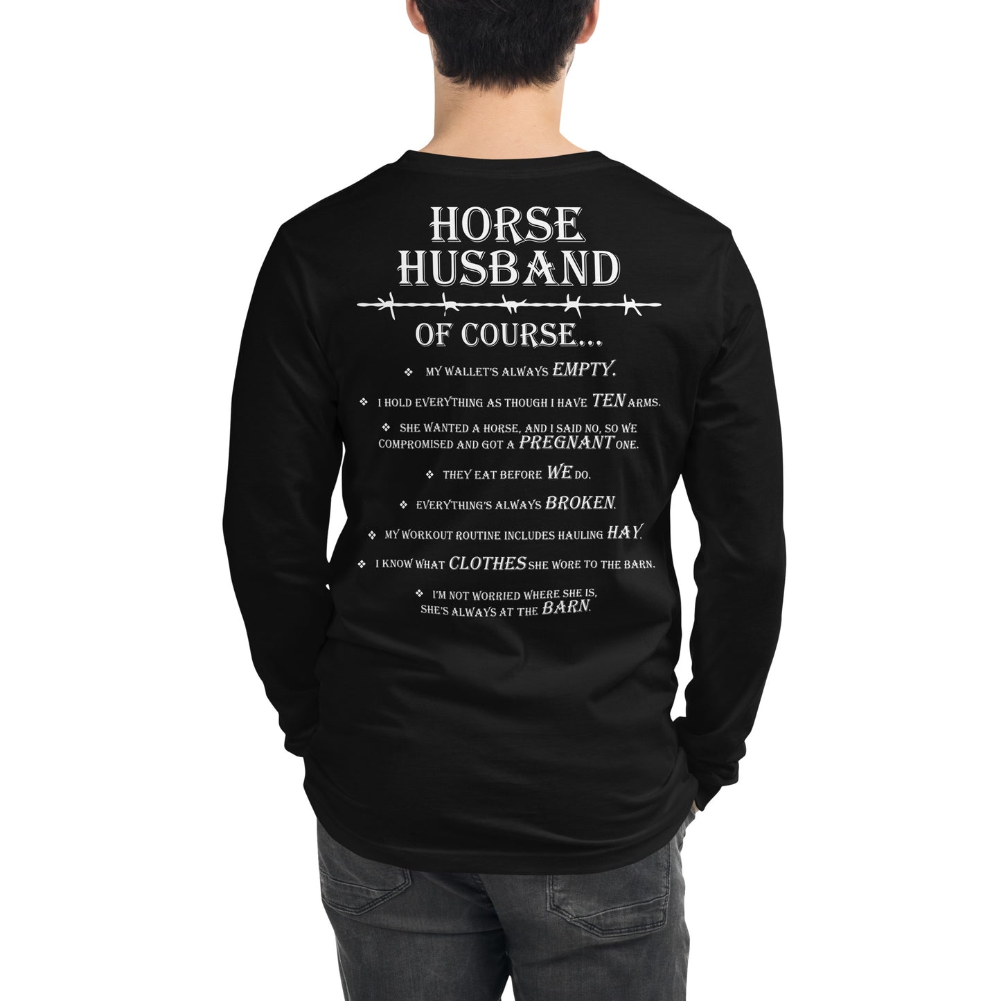 Unisex Horse Husband Long Sleeve Tee