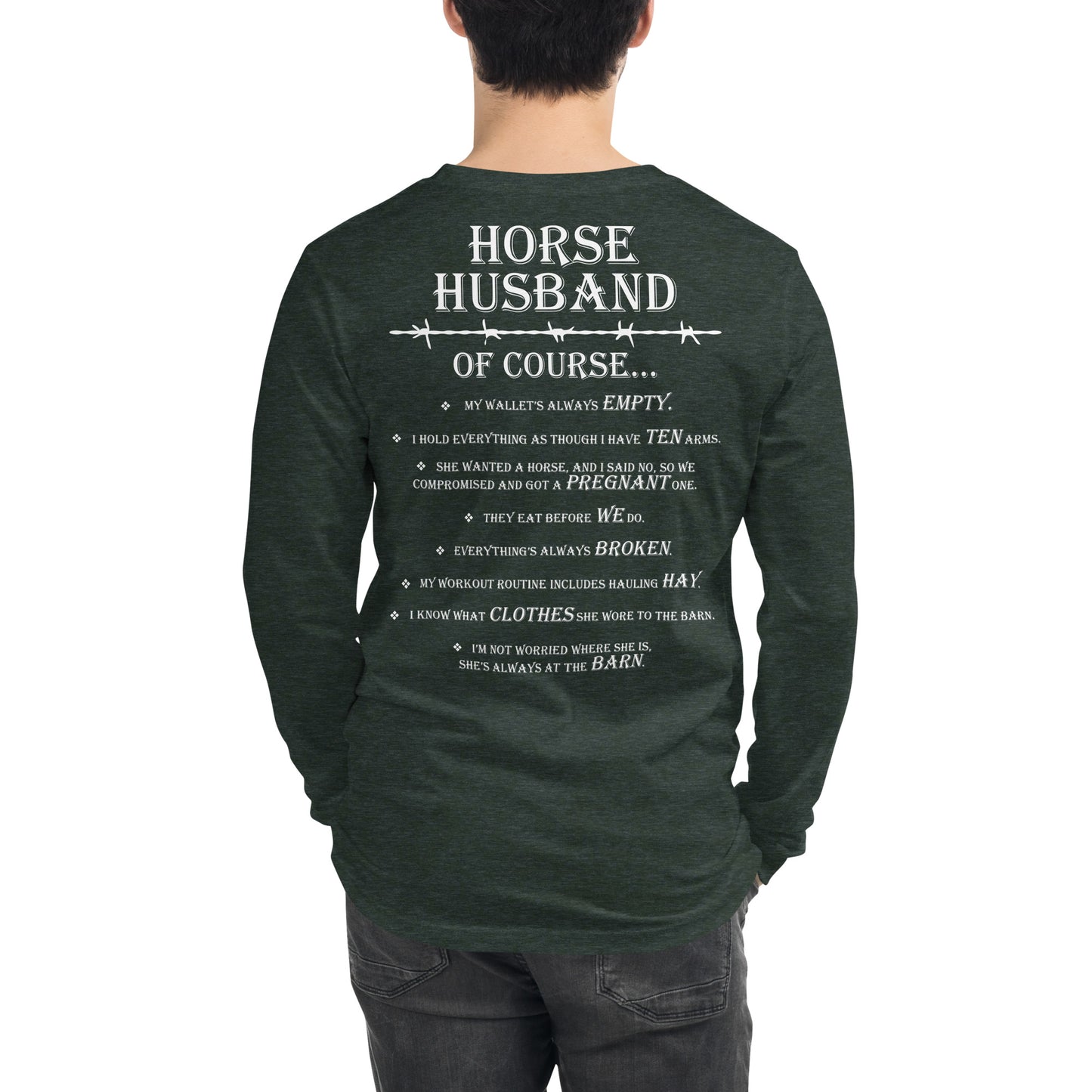 Unisex Horse Husband Long Sleeve Tee
