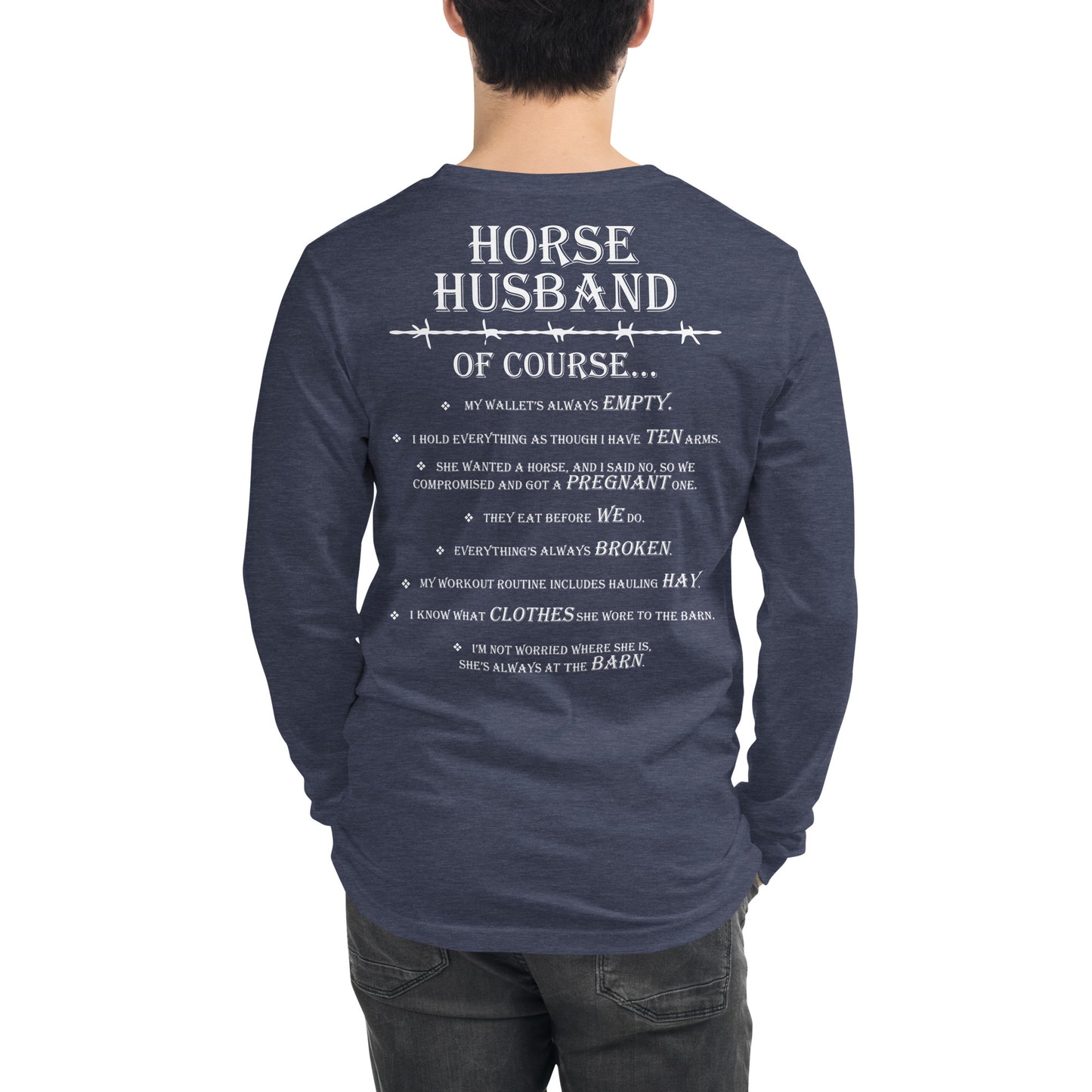 Unisex Horse Husband Long Sleeve Tee