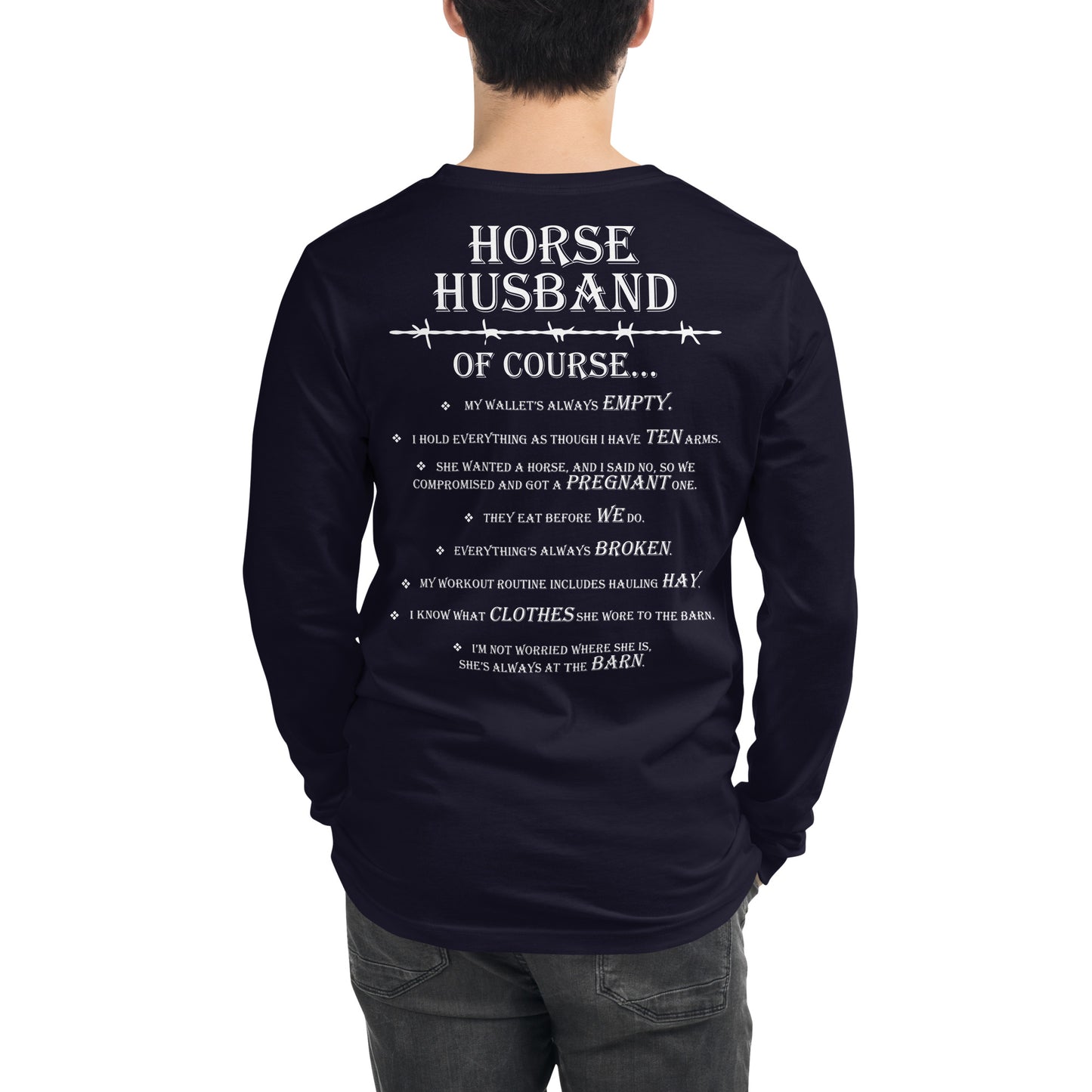 Unisex Horse Husband Long Sleeve Tee