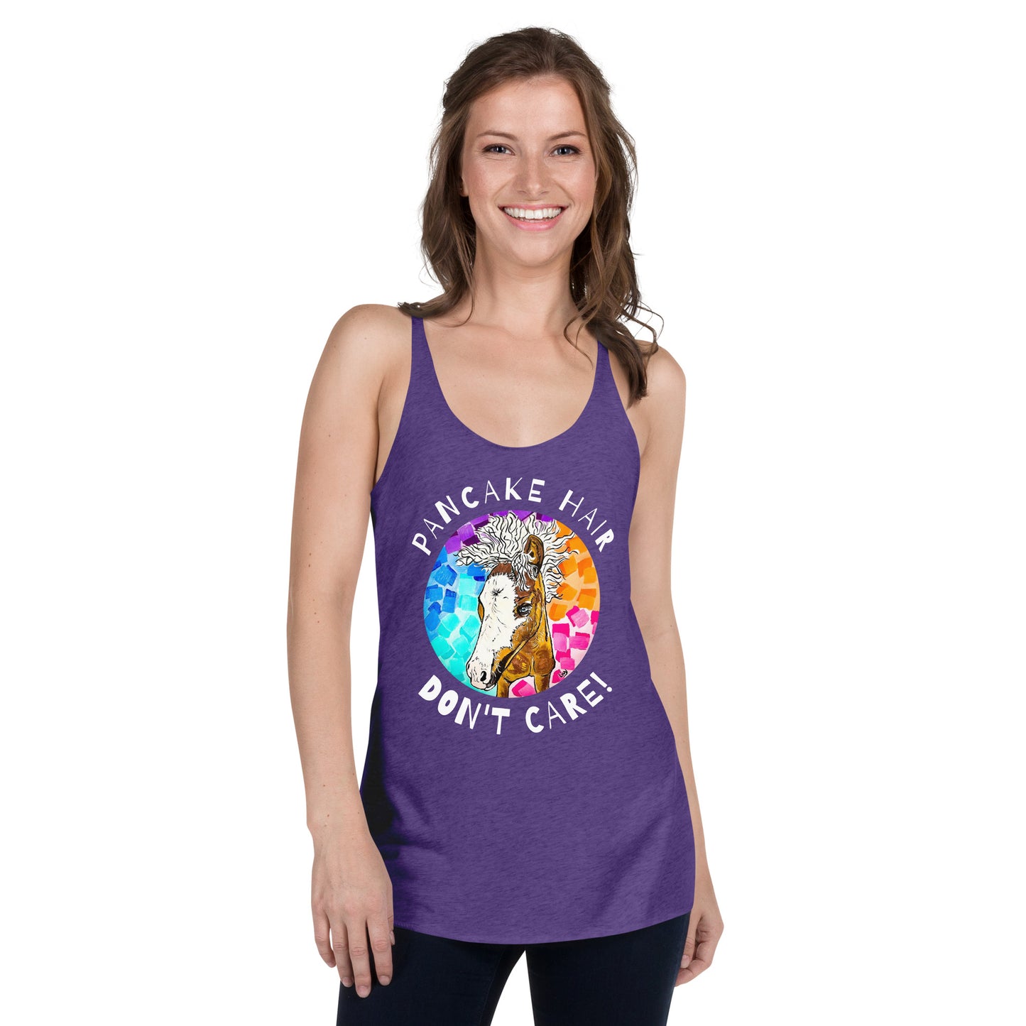 Women's Pancake Hair Racerback Tank